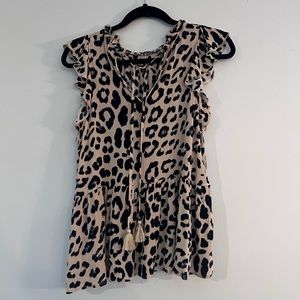 Cheetah Blouse. Size L